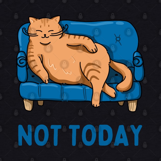 Lazy Cat Nope not Today funny sarcastic messages sayings and quotes by BoogieCreates